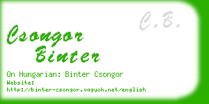 csongor binter business card